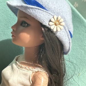 Felt Cloche Light Blue Hat (Modeled on 7-8″ Head)