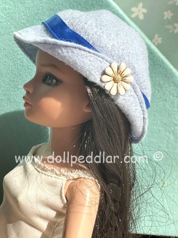 Felt Cloche Light Blue Hat (Modeled on 7-8" Head)