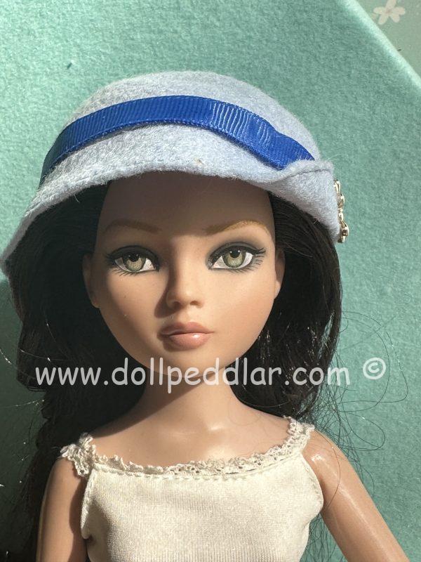 Felt Cloche Light Blue Hat (Modeled on 7-8" Head) - Image 3