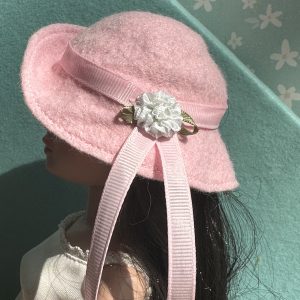 Felt Cloche Light Pink Hat (Modeled on 7-8″ Head)