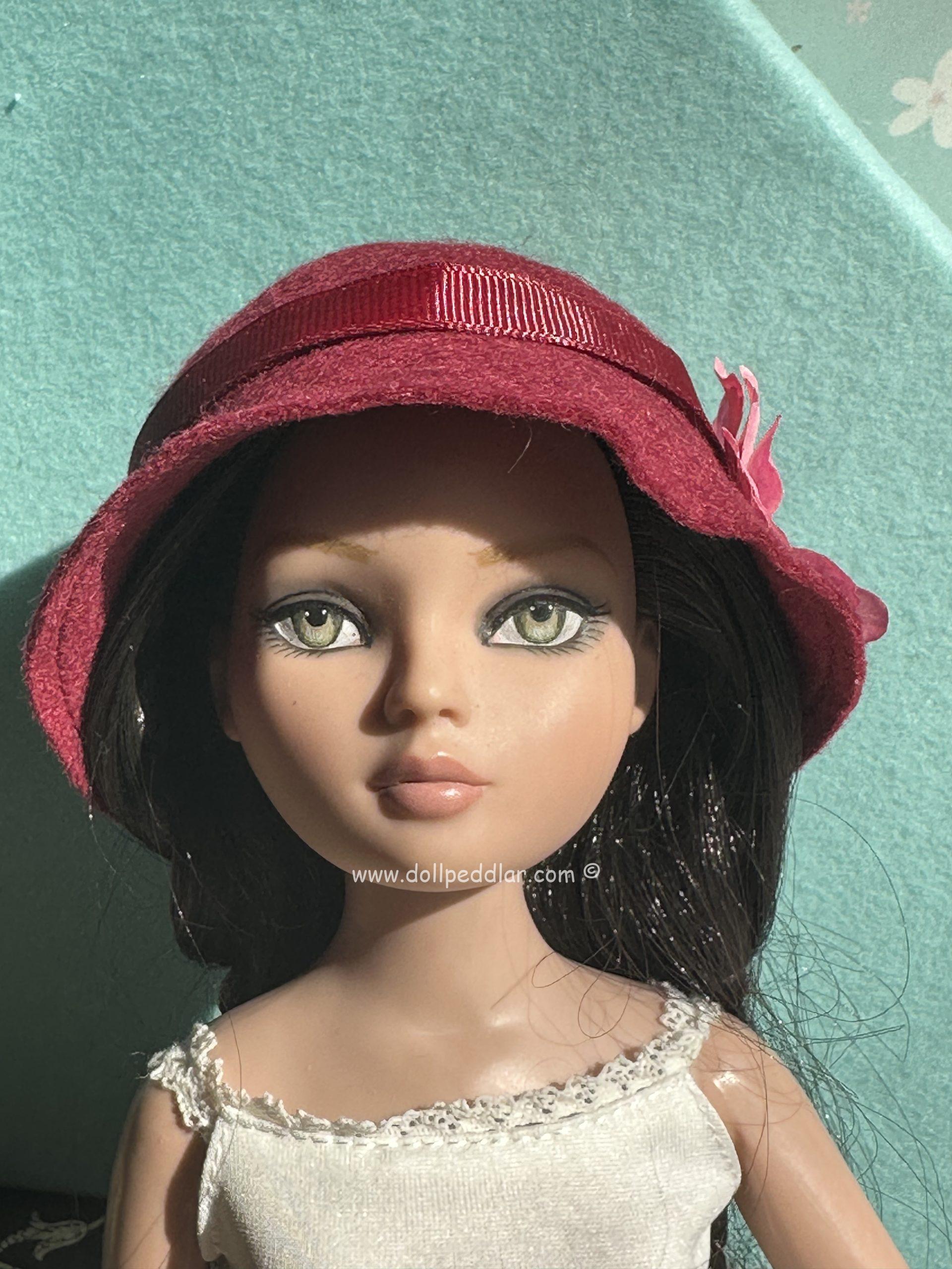 Felt Cloche Red Hat (Modeled on 7-8" Head) - Image 2