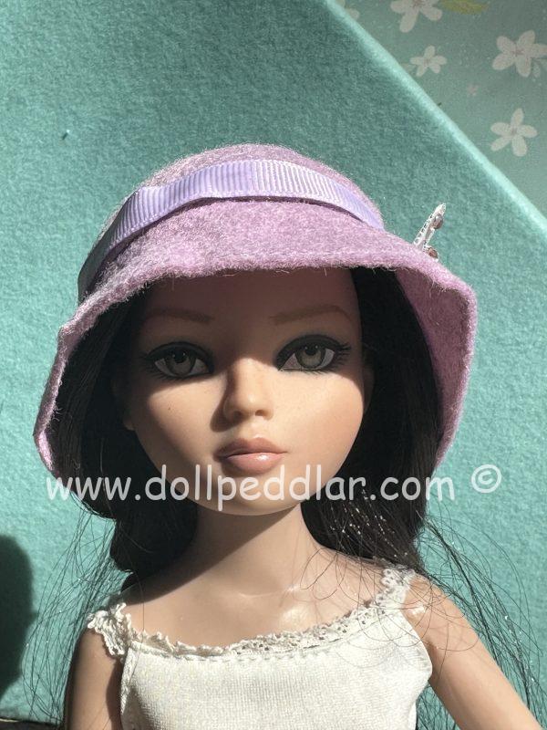 Felt Cloche Light Purple Hat (Modeled on 7-8" Head) - Image 3