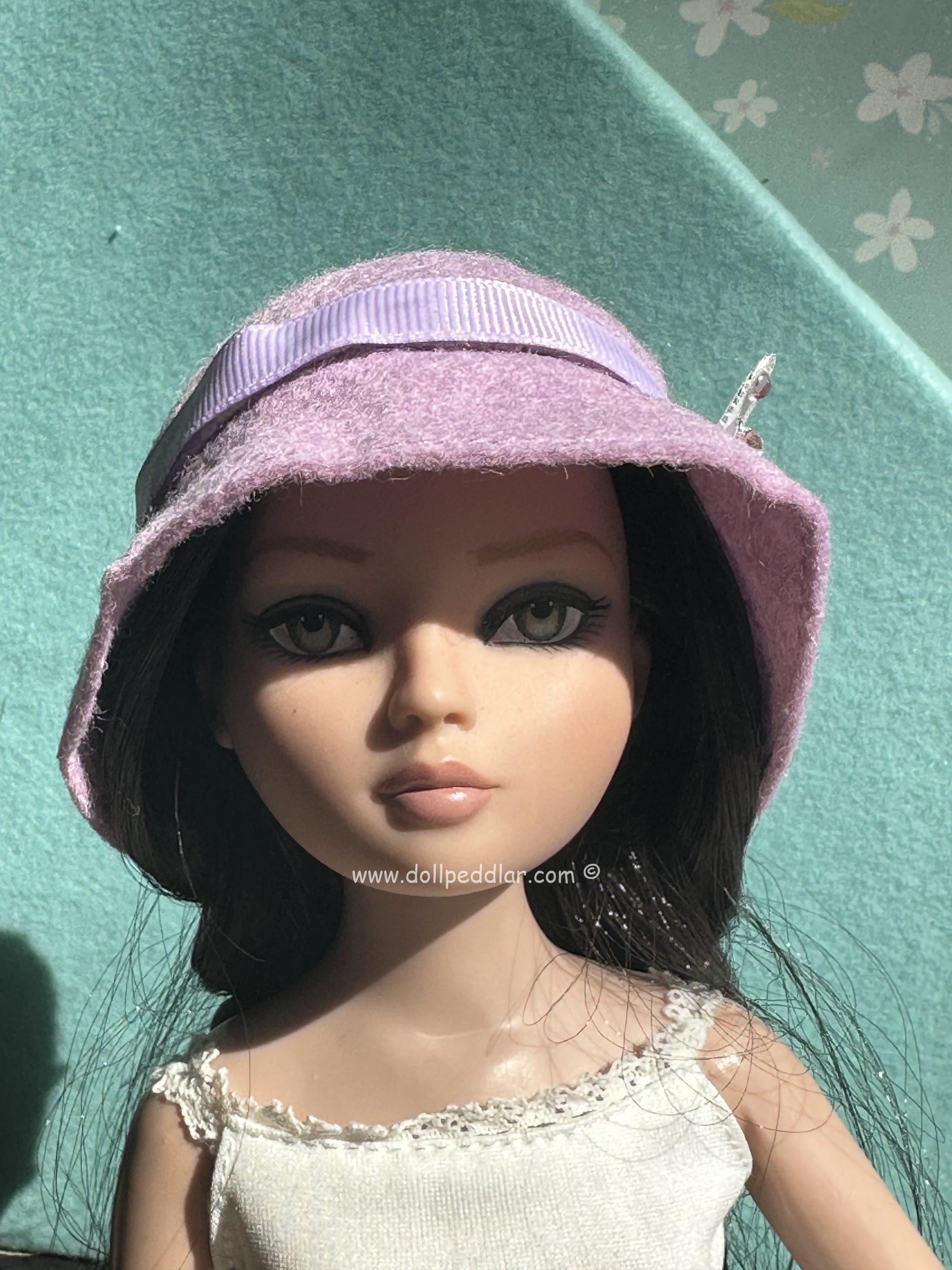 Felt Cloche Light Purple Hat (Modeled on 7-8" Head) - Image 3