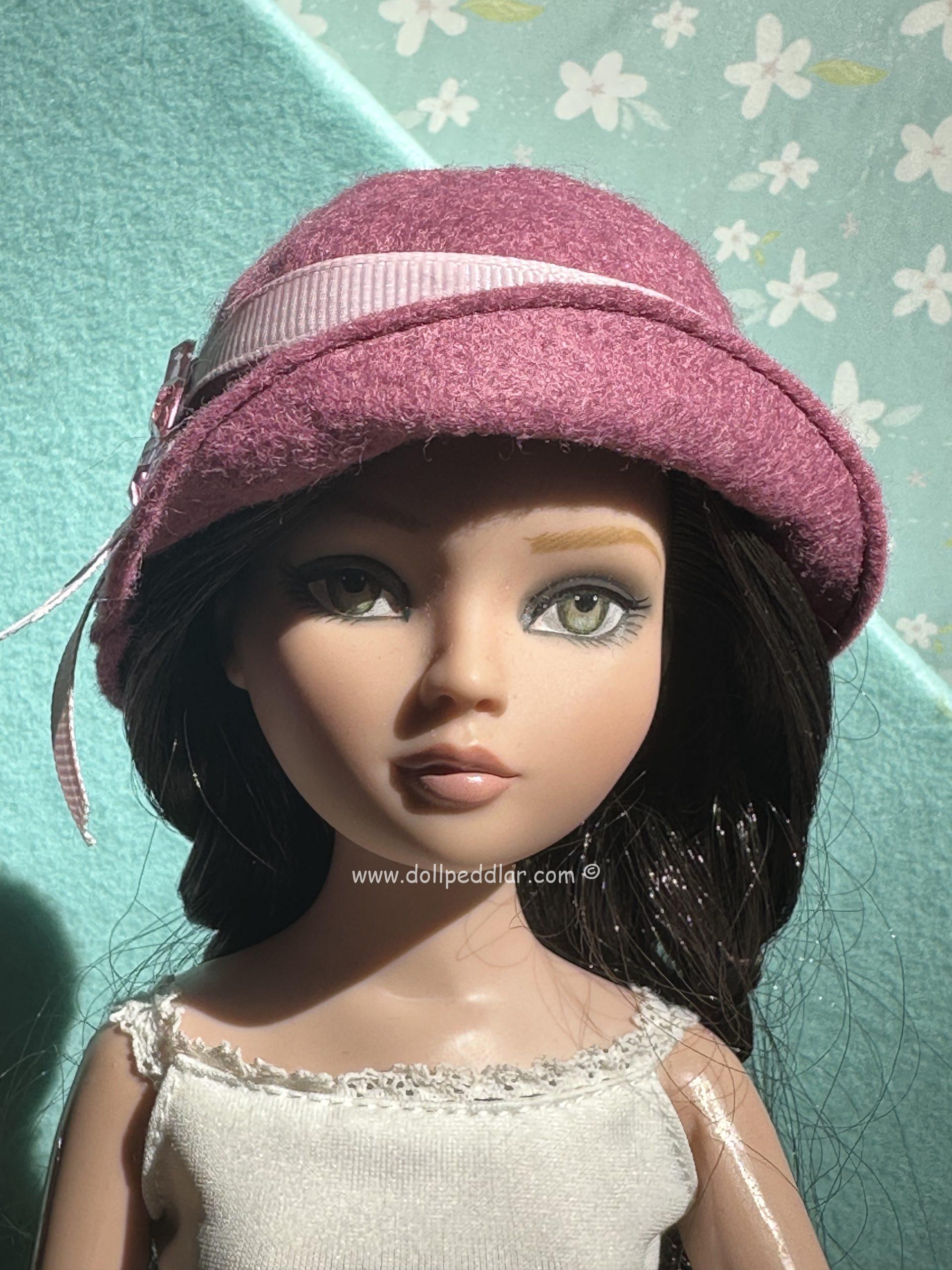 Felt Cloche Mauve Hat (Modeled on 7-8" Head) - Image 3