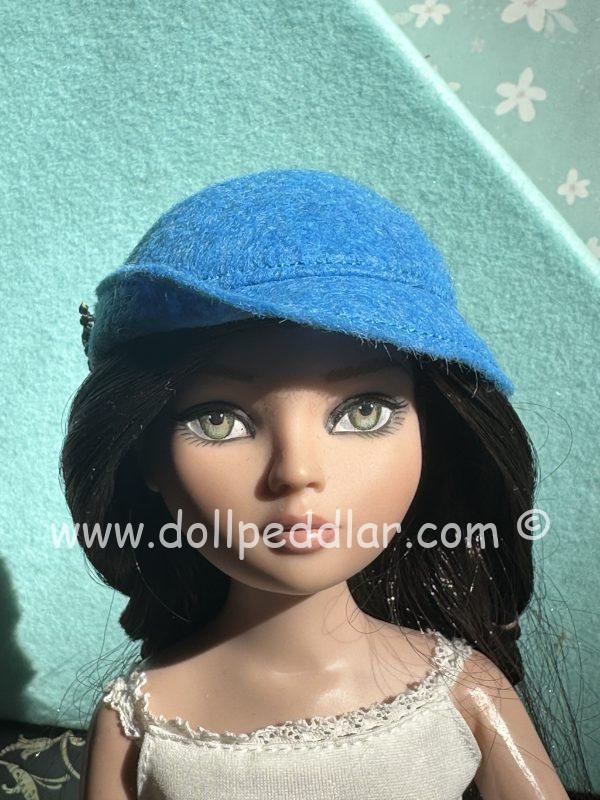 Felt Cloche Blue Hat with Black Pin (Modeled on 7-8" Head) - Image 2