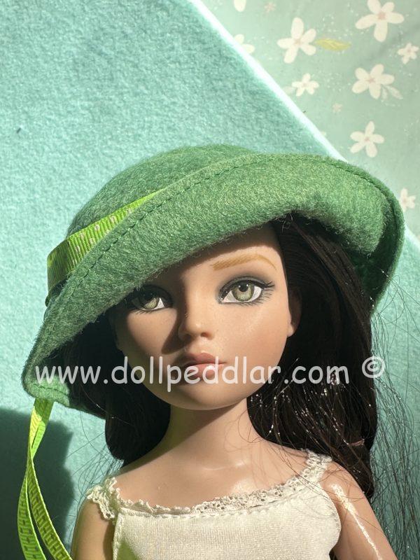 Felt Cloche Dark Green Hat (Modeled on 7-8" Head) - Image 3