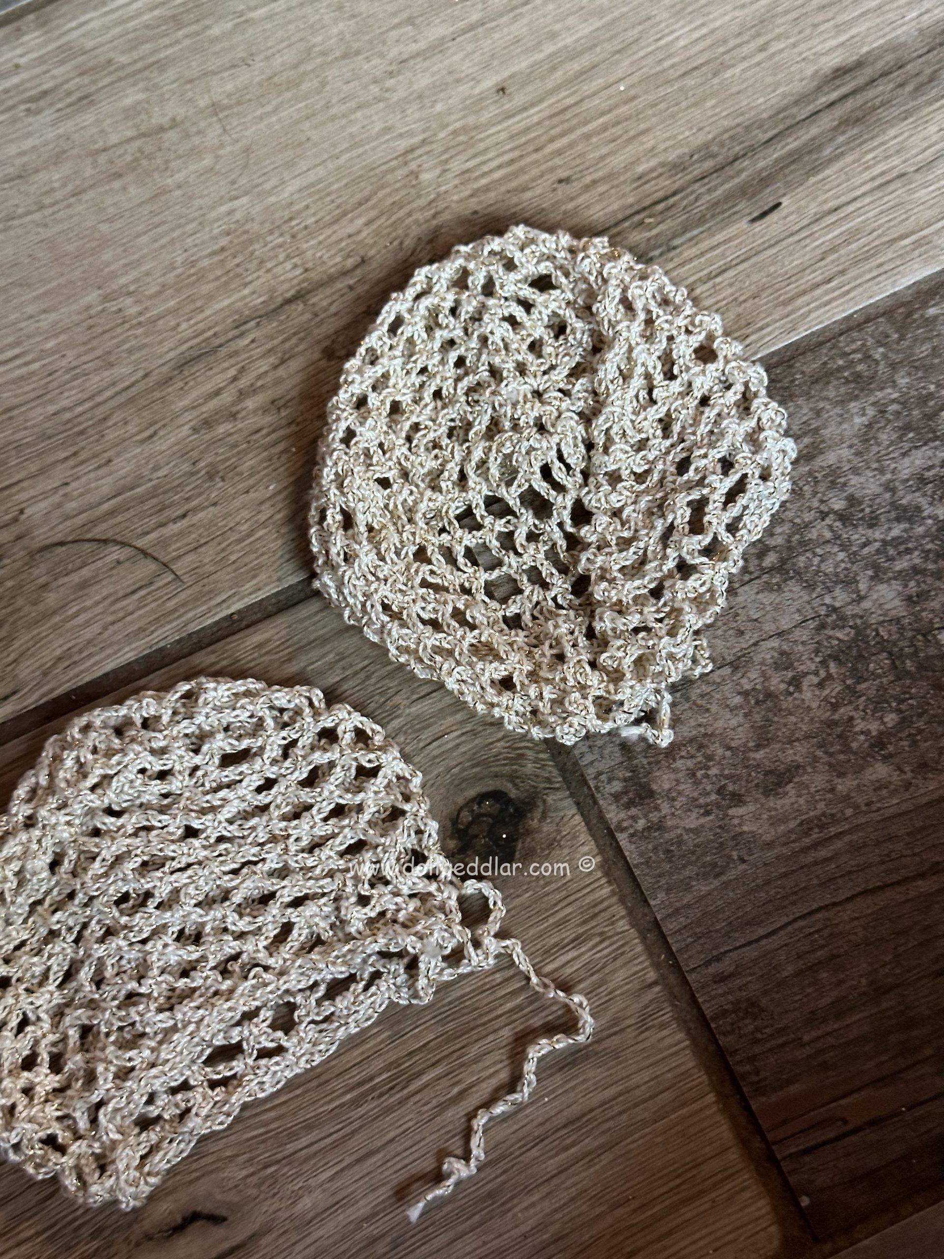 Ivory Crochet Beanie Hat (Modeled on 7-8" Head) - Image 3