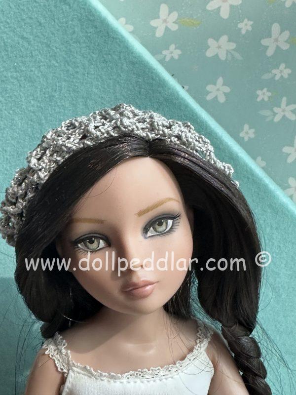Silver Crochet Beanie Hat (Modeled on 7-8" Head) - Image 2