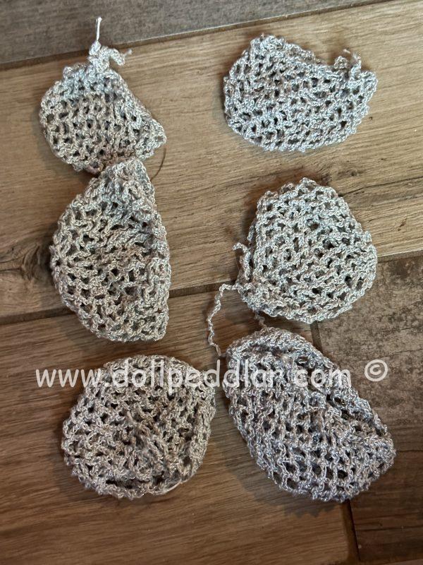 Silver Crochet Beanie Hat (Modeled on 7-8" Head) - Image 3