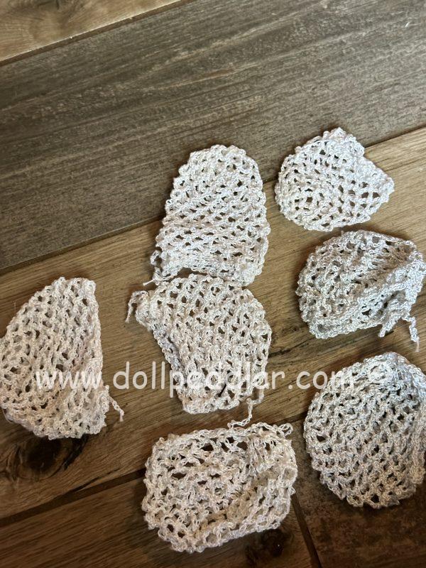 White Crochet Beanie Hat (Modeled on 7-8" Head) - Image 2