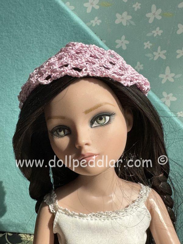 Pink Crochet Beanie Hat (Modeled on 7-8" Head) - Image 4