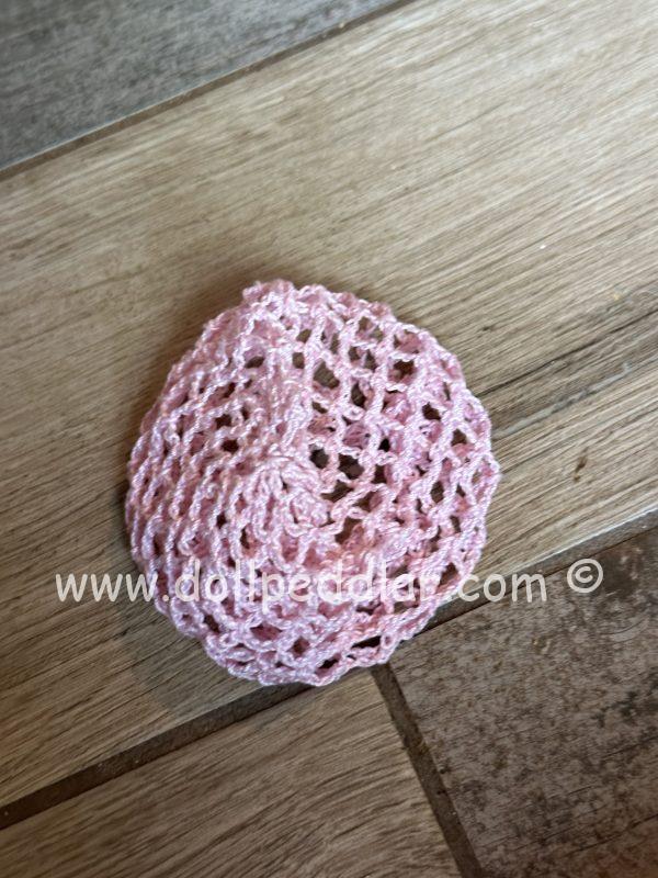 Pink Crochet Beanie Hat (Modeled on 7-8" Head) - Image 3