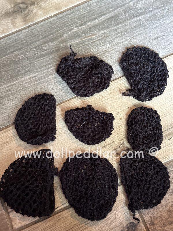 Black Crochet Beanie Hat (Modeled on 7-8" Head) - Image 4