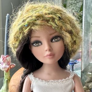 Multi-Green Yarn Beanie (Modeled on 7-8″ Head)