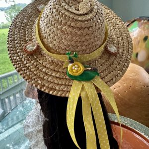 Yellow-Band Straw Hat (Modeled on 7-8″ Head)