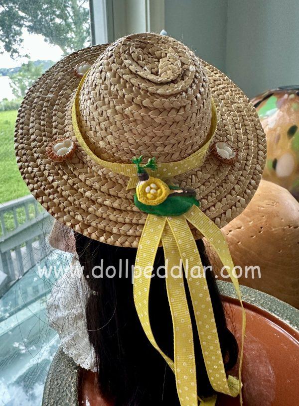 Yellow-Band Straw Hat (Modeled on 7-8" Head)
