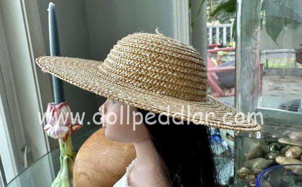 Plain Wide-Brim Straw Hat (Modeled on 7-8" Head) - Image 4