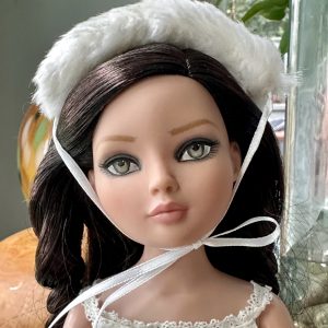 White Faux Fur Headband (Modeled on 7-8″ Head)