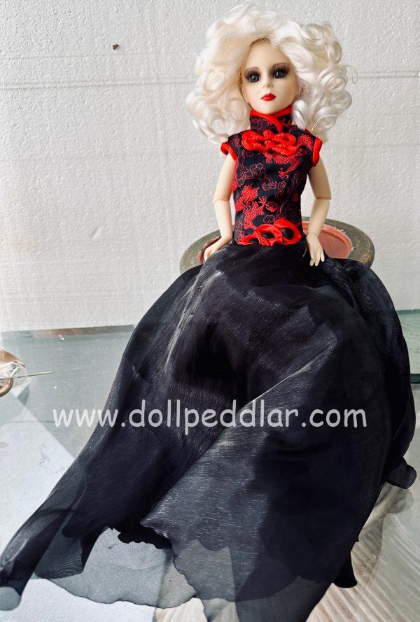 Goodreau BJD 16" OOAK faceup, Asian-inspired long gown - Image 6