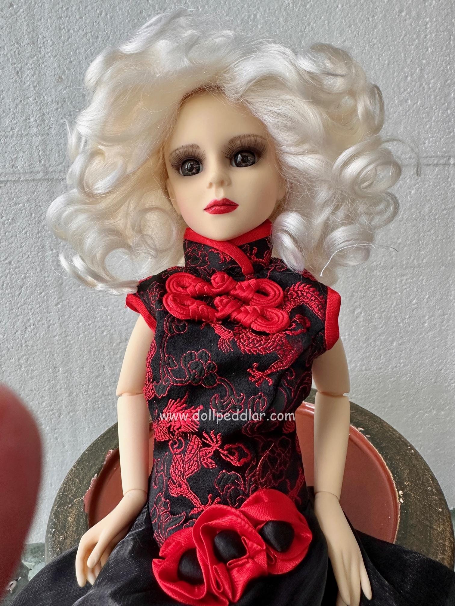 Goodreau BJD 16" OOAK faceup, Asian-inspired long gown - Image 4