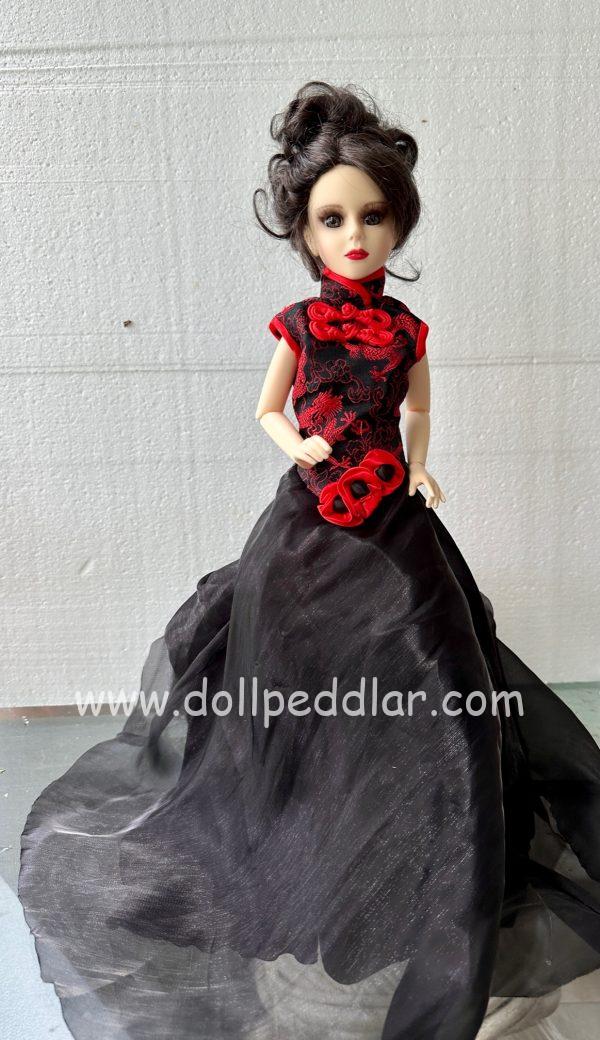 Goodreau BJD 16" OOAK faceup, Asian-inspired long gown - Image 5