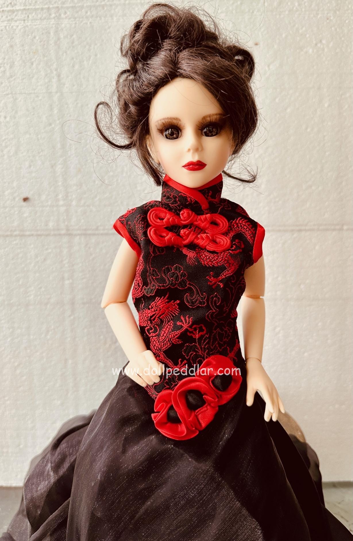 Goodreau BJD 16" OOAK faceup, Asian-inspired long gown - Image 2