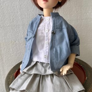 One of a kind 16″ Goodreau resin bjd with artist faceup with Goodreau outfit Mint condition