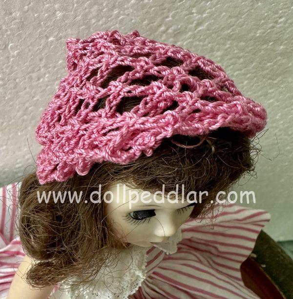 Pink Crochet Beanie (Modeled on 4-5" Head) - Image 3