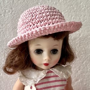 Pink Crochet Hat (Modeled on 4-5″ Head)