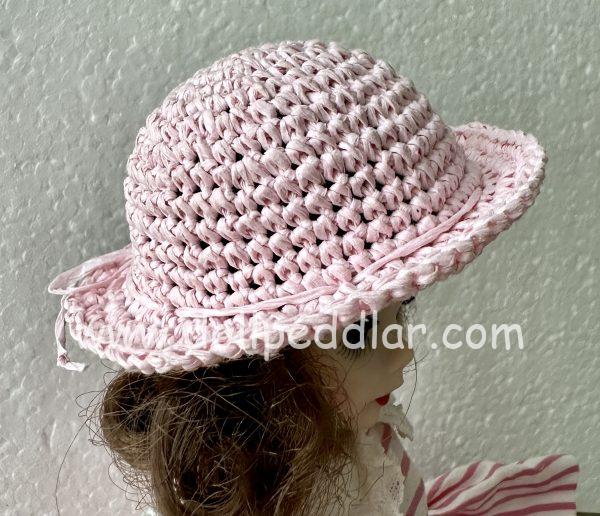 Pink Crochet Hat (Modeled on 4-5" Head)