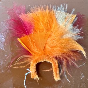Orange and Red Feather Headband (1-2″)