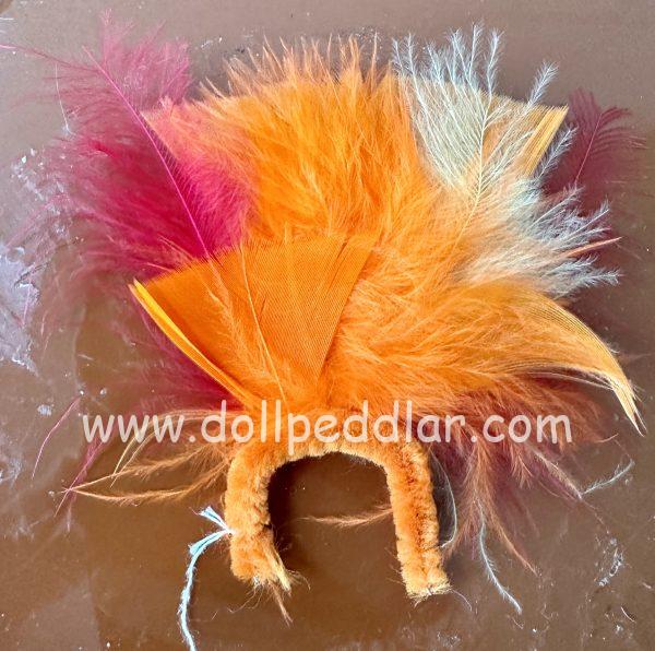 Orange and Red Feather Headband (1-2")