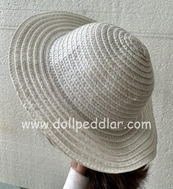 White Straw Hat (Modeled on 9-10" Head) - Image 4