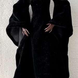 Black Medieval Velvet Dress for 12″ Dolls
