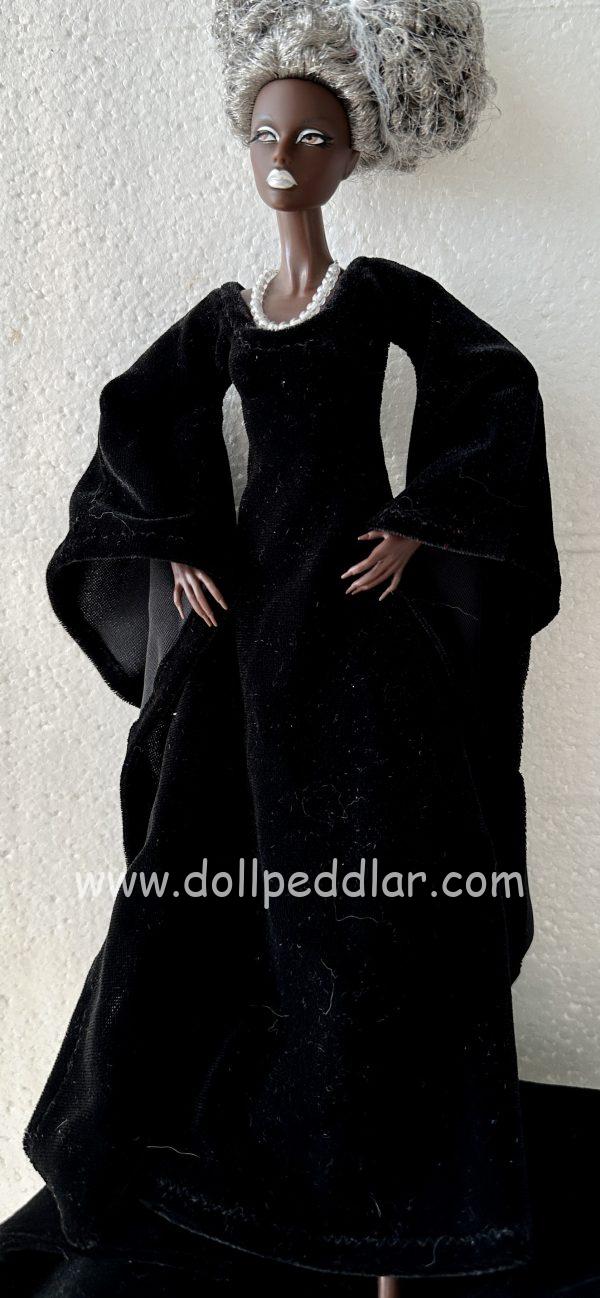 Black Medieval Velvet Dress for 12" Dolls