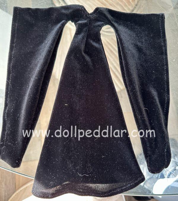 Black Medieval Velvet Dress for 12" Dolls - Image 6