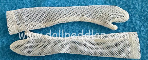 White mesh opera length fashion doll gloves 16"
