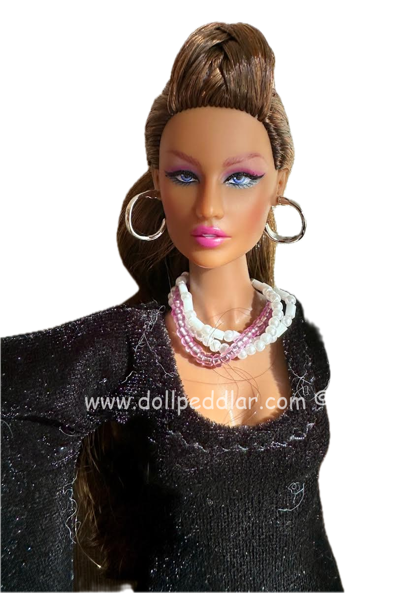 Black Medieval Velvet Dress for 12" Dolls - Image 9
