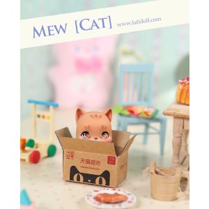 Lati New Pets: “Mew” the Cat Tan Skin  4″ New Mint