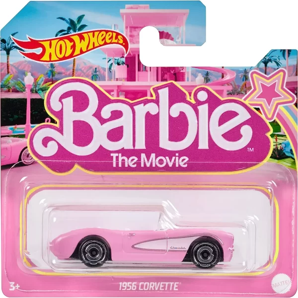 Hot Wheels Barbie Car, Die-Cast Pink Corvette in 1:64 Scale from Barbie The Movie - Image 2