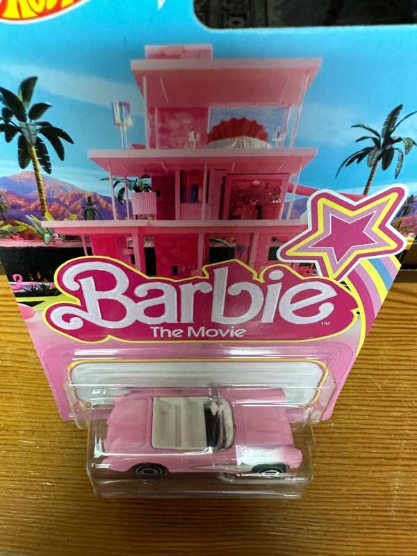 Hot Wheels Barbie Car, Die-Cast Pink Corvette in 1:64 Scale from Barbie The Movie - Image 4