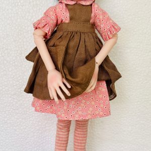 Connie Lowe  Meili Doll 12″ One of a Kind  Pinafore & Dress. Full SET.  NEW