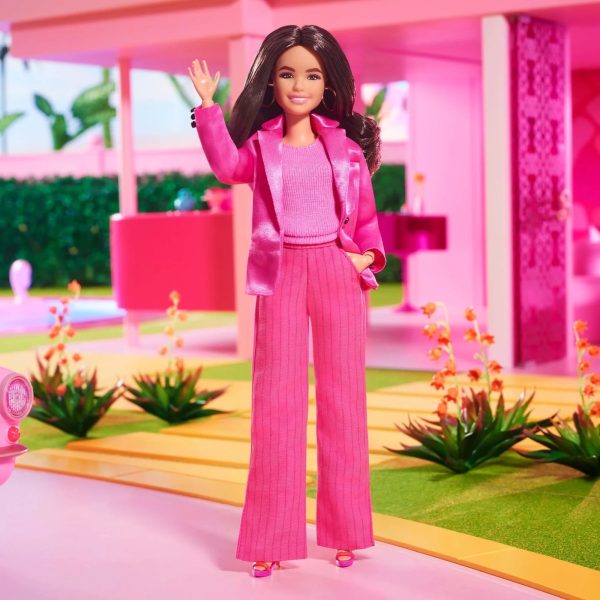 HPJ98.  Gloria Doll Wearing Pink Power Pantsuit – Barbie The Movie. NRFB