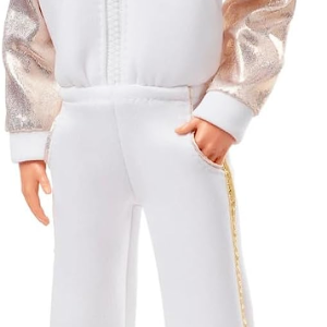 HPK04 Barbie the Movie Ken Doll in White and Gold Tracksuit