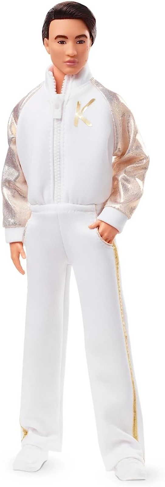 HPK04 Barbie the Movie Ken Doll in White and Gold Tracksuit – Doll