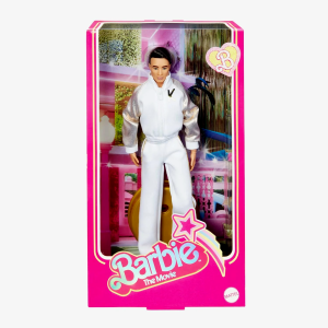 HPK04 Barbie the Movie Ken Doll in White and Gold Tracksuit