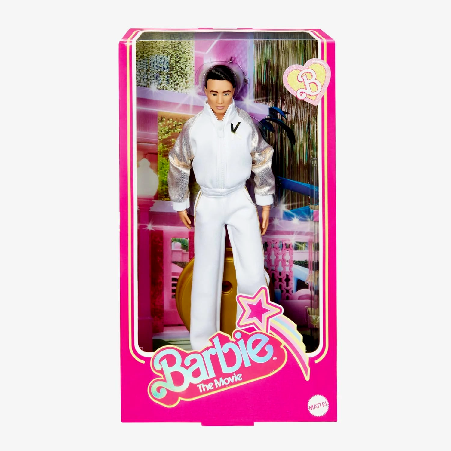 HPK04 Barbie the Movie Ken Doll in White and Gold Tracksuit – Doll