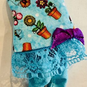 Flower Pot Print Turquoise Dress With Leggings Handmade Fits 4″-6″ (11cm) Dolls Sprout, Lati , similar