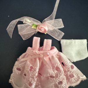 Pink Batiste Party dress,  Hair accessory, panty .Handmade Fits 4″-6″ (11cm) Dolls Sprout, Lati , similar