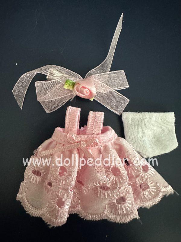 Pink Batiste Party dress,  Hair accessory, panty .Handmade Fits 4"-6" (11cm) Dolls Sprout, Lati , similar - Image 3